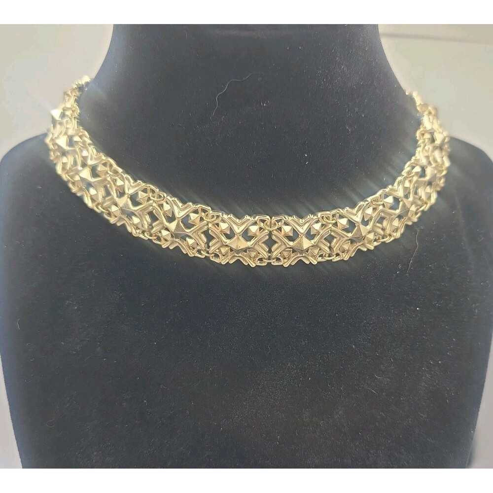 Kendra Scott Silver Tone Geometric Pyramid Link Statement Choker Necklace